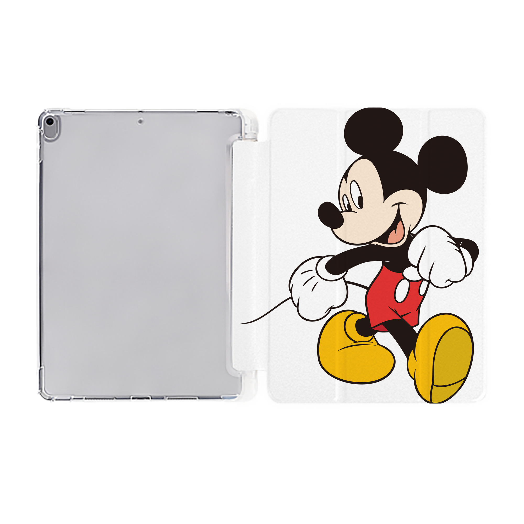 （画像用） ミッキーマウス Mickey Mouse IPad ケース ペン収納付き 三つ折りスタンド PUレザー×シリコン 対応機種9.5/10.5/10.9インチ
